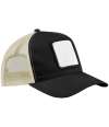 BB636 B636 Beechfield Appliqué Patch 5 Panel Trucker Cap Black / Stone colour image